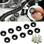 10pc/Set Black Fender Washer Engine Dress Up Kit CNC Bumper Fender Washer Bolt for Modified Car Fender Fasteners.