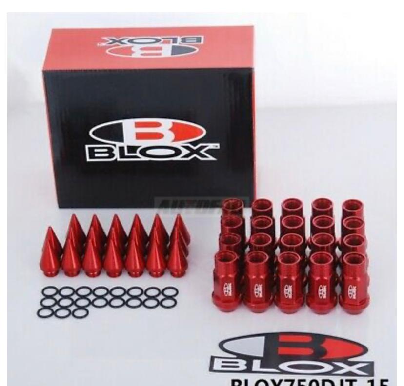 20PC Red 1.25 LUG NUTS Car Extended Forged Aluminum Tuner BLOX LUG Nuts For Hyundai Kia Honda Scorpio & Mahindra Racing Wheel Lug Nut
