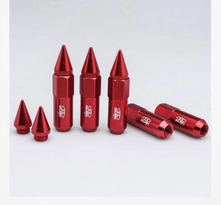 20PC Red 1.25 LUG NUTS Car Extended Forged Aluminum Tuner BLOX LUG Nuts For Hyundai Kia Honda Scorpio & Mahindra Racing Wheel Lug Nut