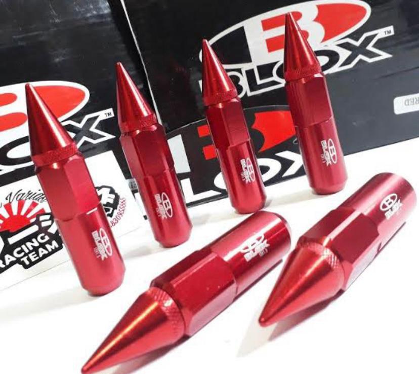 20PC Red 1.25 LUG NUTS Car Extended Forged Aluminum Tuner BLOX LUG Nuts For Hyundai Kia Honda Scorpio & Mahindra Racing Wheel Lug Nut