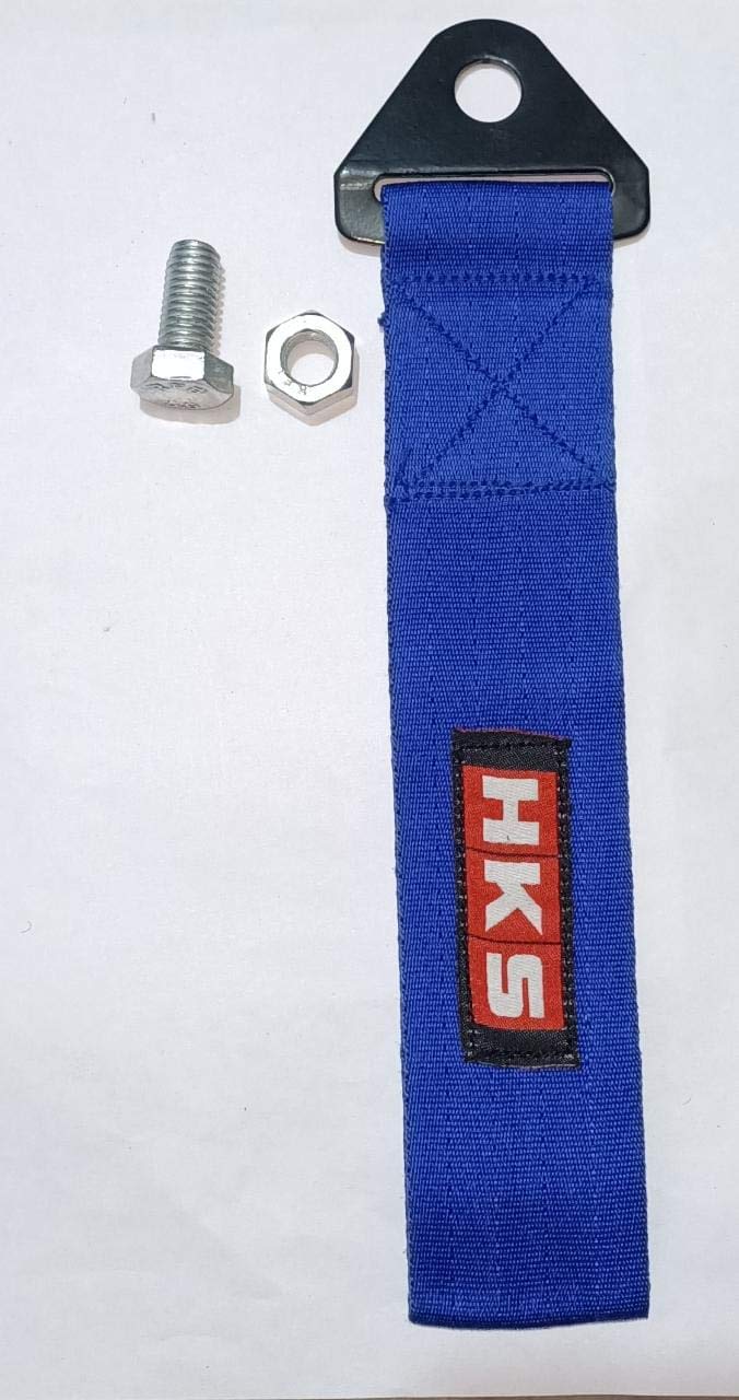 RALLIART CAR Truck Tow Belt Strap BLUE Universal Front Rear Tow Strap Tow Hook Towing Belt (Nylon, 1000 kg Pull Capacity 1 Piece