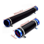 BLUE Turbine Intake Guide Pipe Air Intake Pipe 76MM 3inch Adjustable flexible hose Car Cold Air Turbo Intake Inlet Pipe Universal Pipe Air Intake Flexiblke Pipe-1 Piece