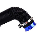 BLUE Turbine Intake Guide Pipe Air Intake Pipe 76MM 3inch Adjustable flexible hose Car Cold Air Turbo Intake Inlet Pipe Universal Pipe Air Intake Flexiblke Pipe-1 Piece