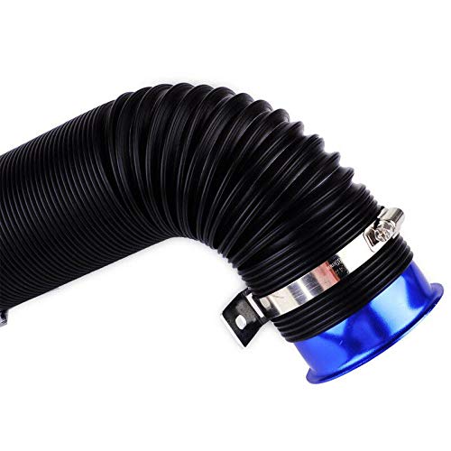 BLUE Turbine Intake Guide Pipe Air Intake Pipe 76MM 3inch Adjustable flexible hose Car Cold Air Turbo Intake Inlet Pipe Universal Pipe Air Intake Flexiblke Pipe-1 Piece