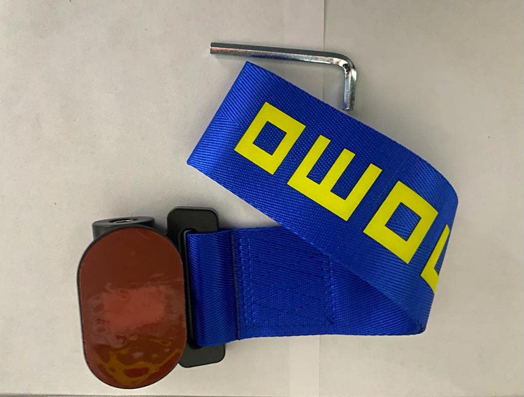 BLUE Momo Car Tow Hook Racing Style Trailer Hook Sticker Rear Tow Strap Tow Hook Towing Belt Car Bumper for Decoration Compatible with for All Vehicle Sparco Dummy Hook.