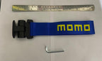 BLUE Momo Car Tow Hook Racing Style Trailer Hook Sticker Rear Tow Strap Tow Hook Towing Belt Car Bumper for Decoration Compatible with for All Vehicle Sparco Dummy Hook.