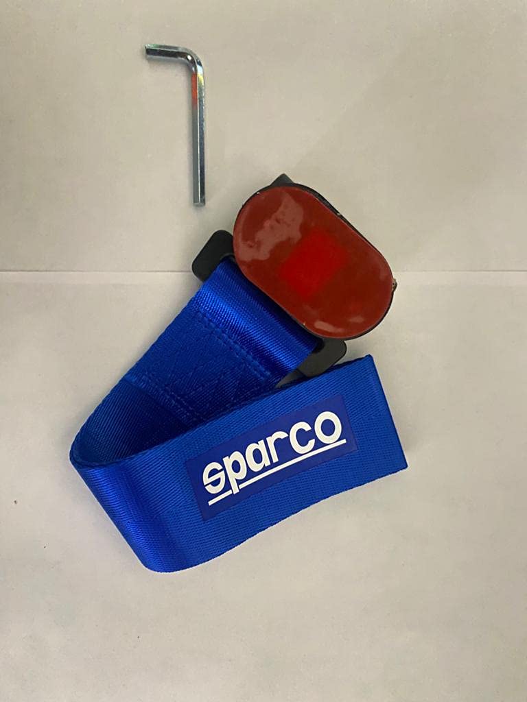 BLUE Sparco Car Tow Hook Racing Style Trailer Hook Sticker Rear Tow Strap Tow Hook Towing Belt Car Bumper for Decoration Compatible with All Vehicle Sparco Dummy Hook.