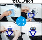 BLUE Triangle Dummy Hook Car Bumper PVC Tow Hook Universal Decorative Racing Style Trailer Hook Sticker Rear Tow Strap Tow Hook-1 Piece Attractive Hook