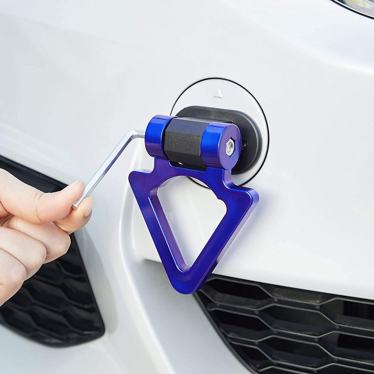 Triangle Dummy Hook Car Bumper PVC Tow Hook Universal Decorative Racing Style Trailer Hook Sticker Rear Tow Strap Tow Hook-1 Piece Attractive Hook