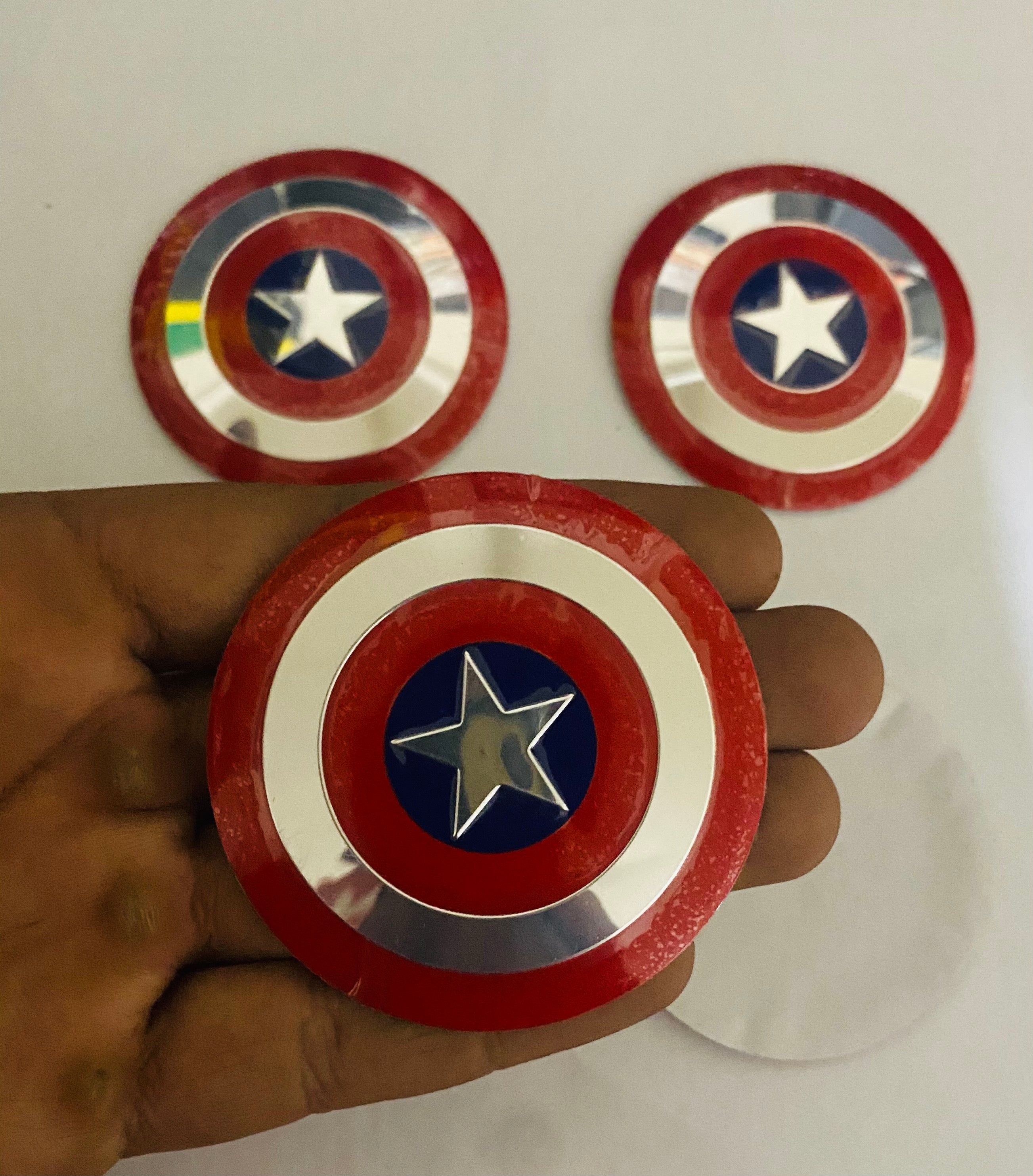 4PC Automotive Hood Ornaments, Wheel Emblems Car Center Hub 56mm 2INCH Caps Various Type of Badge Decoration Accessories Compatible with All Cars. (4PC, Captain-America Wheel Sticker.)