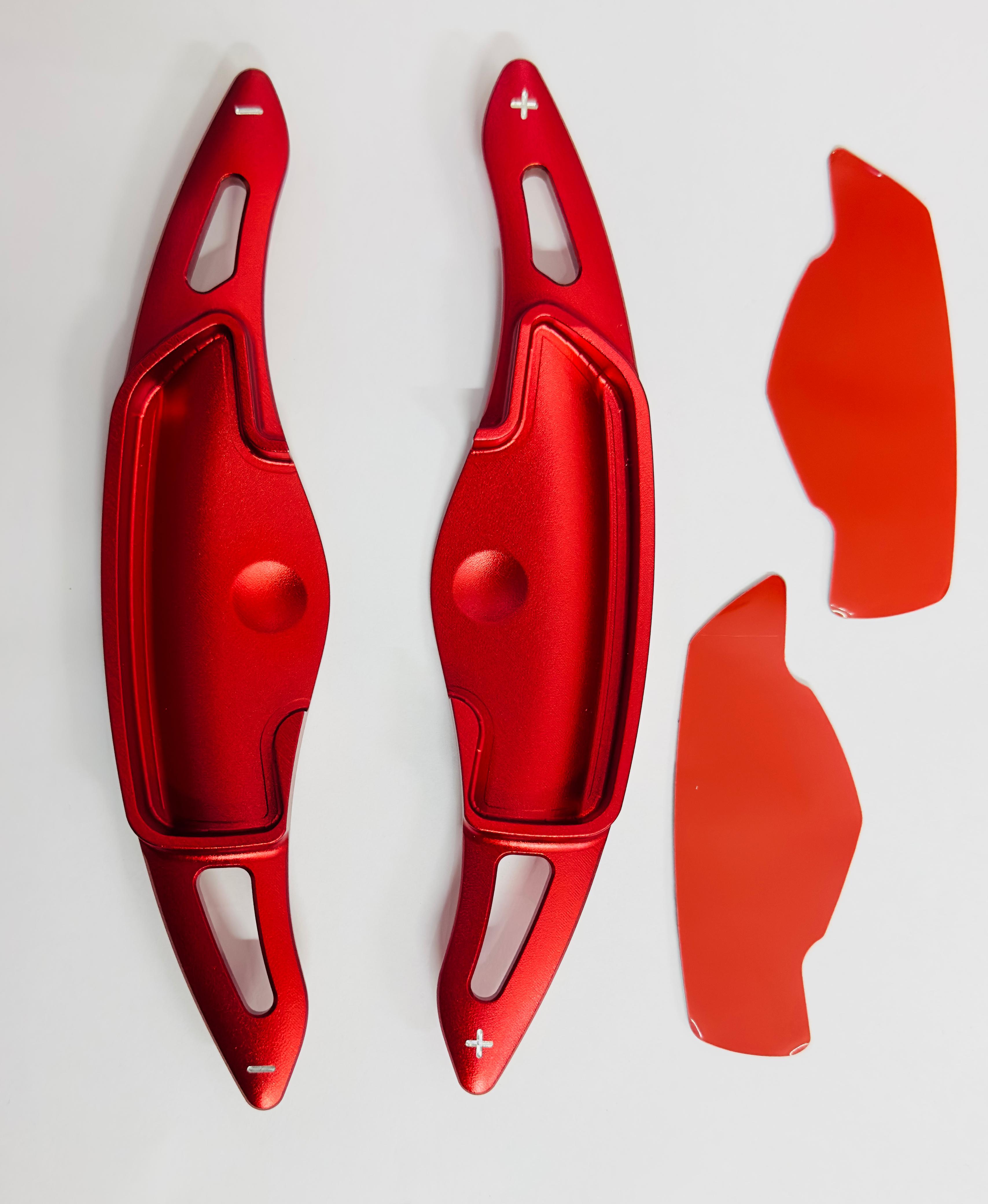 Aluminium Alloy 2PC Red CNC Metal Paddle Shifter Creta Interior Styling Parts Extensions Car Paddle Shifter Cover Compatible with Hyundai Creta Auto Accessories