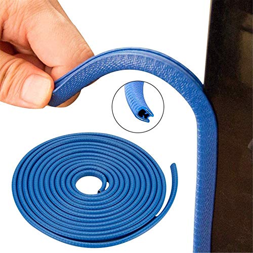(BLUE TYRE Guard) Car Tyre Guard Edge Protector Universal Beading Alloy Wheel Edge Ring Rim Protectors Tyres Tire Guard Rubber Moulding Sticker Attractive Strip