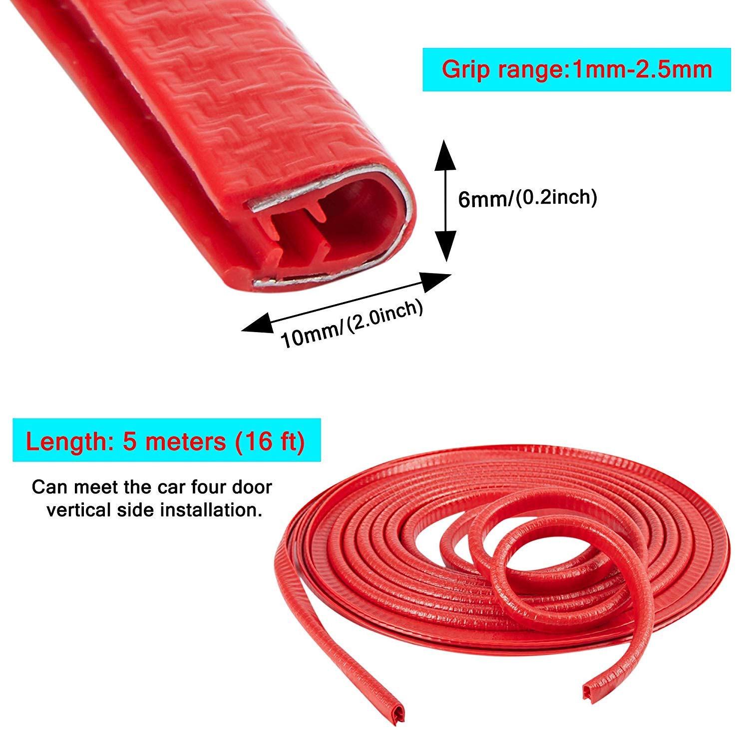 (RED TYRE Guard) Car Tyre Guard Edge Protector Universal Beading Alloy Wheel Edge Ring Rim Protectors Tyres Tire Guard Rubber Moulding Sticker Attractive Strip