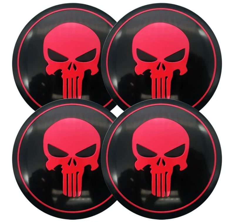 Emblem Car Wheel Center Hub Cap The Punisher Skull Caps Badge Sticker Decal 56mm 2INCH