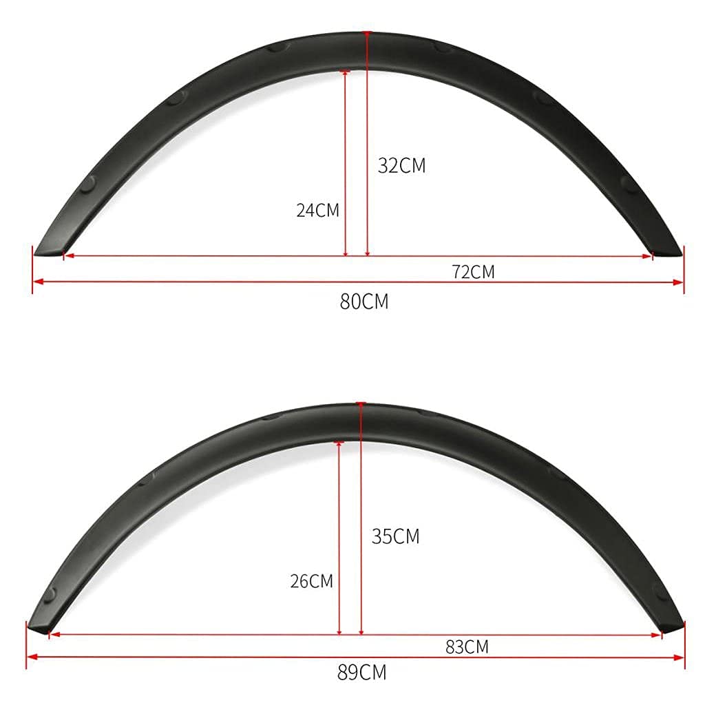 4PC Fender Flares 4PCS 3.5"/890mm Universal Car Wheel Fender Flares Flexible Wide Body Wheel Arches Universal Arch Fennder Fllare Auto Accessories