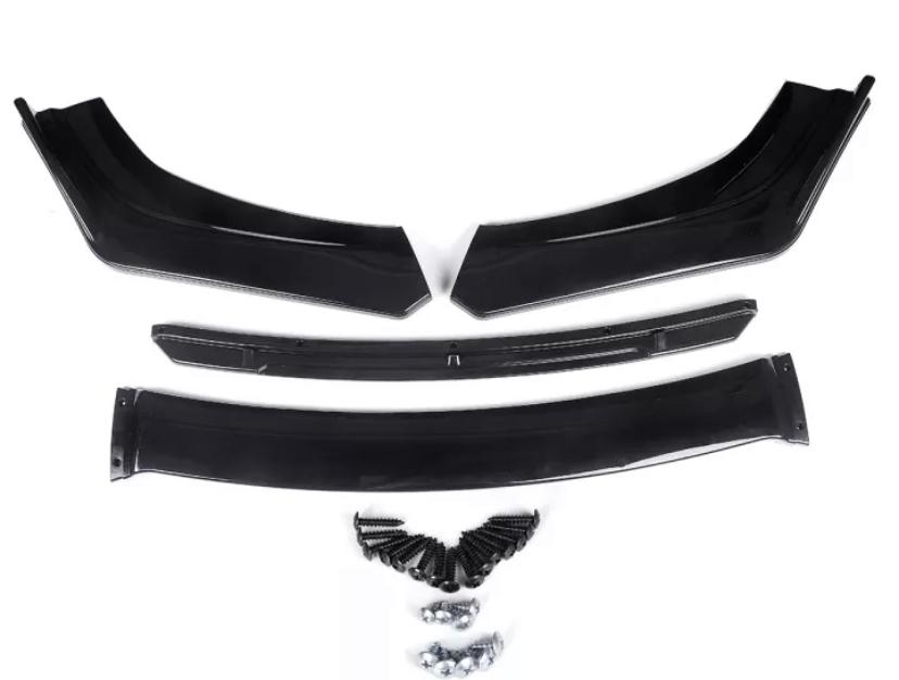 4pcs Car Front Bumper Splitter Universal Durable Car Front Lip Chin Bumper Body Kit, Universal Front Bumper Lip Splitter Protection Splitter Spoiler