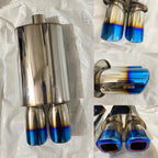 UNIVERSAL FOR ALL CAR Stainless STEEL HKS DOUBLE ROUND TIP Exhaust Muffler Silencer Burnt Tip HKS Muffler Car Exhaust System Loud Exhaust HKS Dual ROUND TIP...