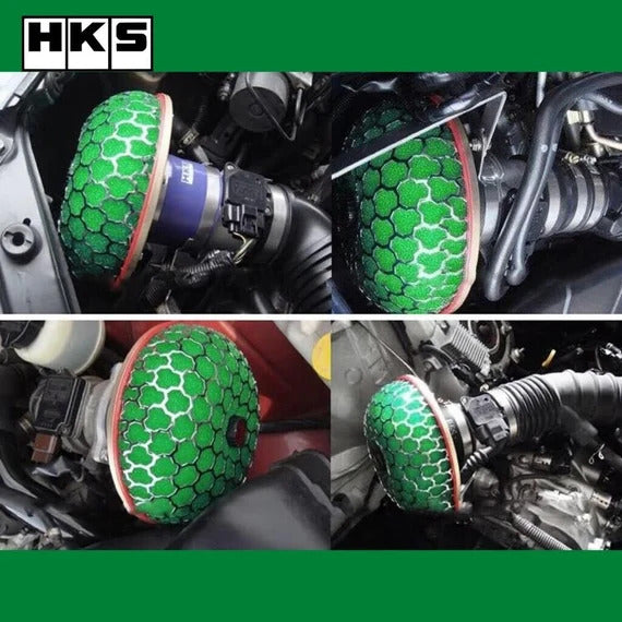 Green Mushroom Filter Cold Air Intake Short Turbo Filter High Flow Universal Sponge Honeycomb Mesh Air Filter Mushroom Head Air System Retrofitted Auto Accessories