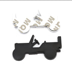 Black 7 x 4Cm Willy Thar Logo Car Bike Metal Willy Thar Logo Car Emblem Premium 3D Badge Auto Racing Sport Sticker Grand Tourer Decal 1 PC
