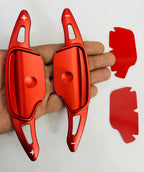 Red CNC Metal Paddle Shifter Kia Caren, Kia Seltos, Kia Sonet Interior Styling Parts for Kia Caren, Kia Seltos, Kia Sonet Car Paddle Shifter Cover.