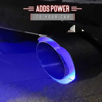 1PC 2.5 Inch Inlet Akrapovic Exhaust Tip, Carbon Fiber Exhaust Tailpipe Tip Muffler Tips Bolt/Clamp On for Trucks Cars w/LED Light, 2.5 Inch Inlet 4 Inch Outlet (BLUE LED)