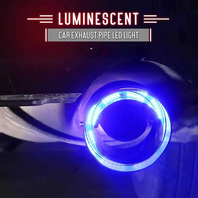 1PC 2.5 Inch Inlet Akrapovic Exhaust Tip, Carbon Fiber Exhaust Tailpipe Tip Muffler Tips Bolt/Clamp On for Trucks Cars w/LED Light, 2.5 Inch Inlet 4 Inch Outlet (BLUE LED)