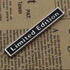 (Limited Edition Chrome Black) 6.4 x 1cm Logo Car Bike Metal Logo Car Emblem 3D Badge Auto Racing Sport Sticker Grand Tourer Decal