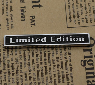 (Limited Edition Chrome Black) 6.4 x 1cm Logo Car Bike Metal Logo Car Emblem 3D Badge Auto Racing Sport Sticker Grand Tourer Decal