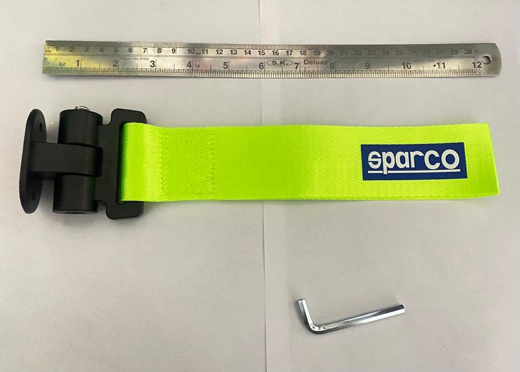 NEON Sparco Car Tow Hook Racing Style Trailer Hook Sticker Rear Tow Strap Tow Hook Towing Belt Car Bumper for Decoration Compatible with All Vehicle Sparco Dummy Hook.