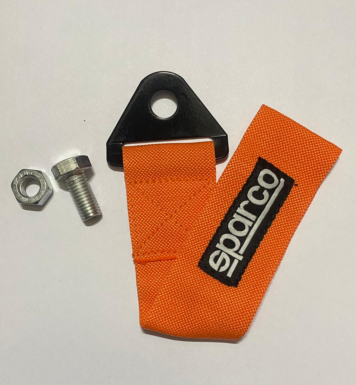 SPARCO CAR Truck Tow Belt Strap ORANGE Universal Front Rear Tow Strap Tow Hook Towing Belt (Nylon, 1000 kg Pull Capacity 1 Piece