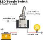 Toggle Switch WiD Aircraft Safety Cover Rocker Toggle Switch 12V 20A Car Auto Racing ON/Off Switch LED Light Illuminated 3Pin for All Vehicles