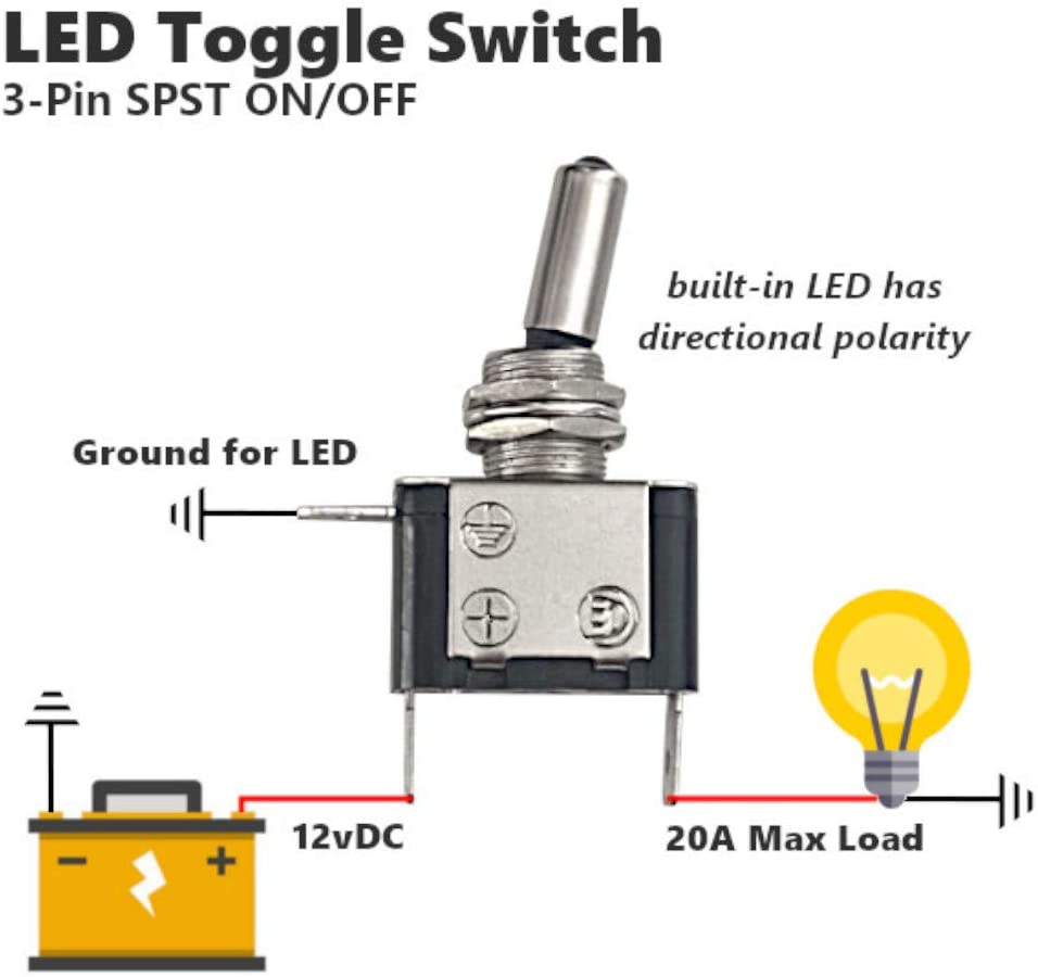 Toggle Switch WiD Aircraft Safety Cover Rocker Toggle Switch 12V 20A Racing Car Auto SPST ON/Off Toggle Switch LED Light Illuminated 3Pin For All Vehicles (TRANSPARENT TOGGLE PILOT SWITCH 1PC)