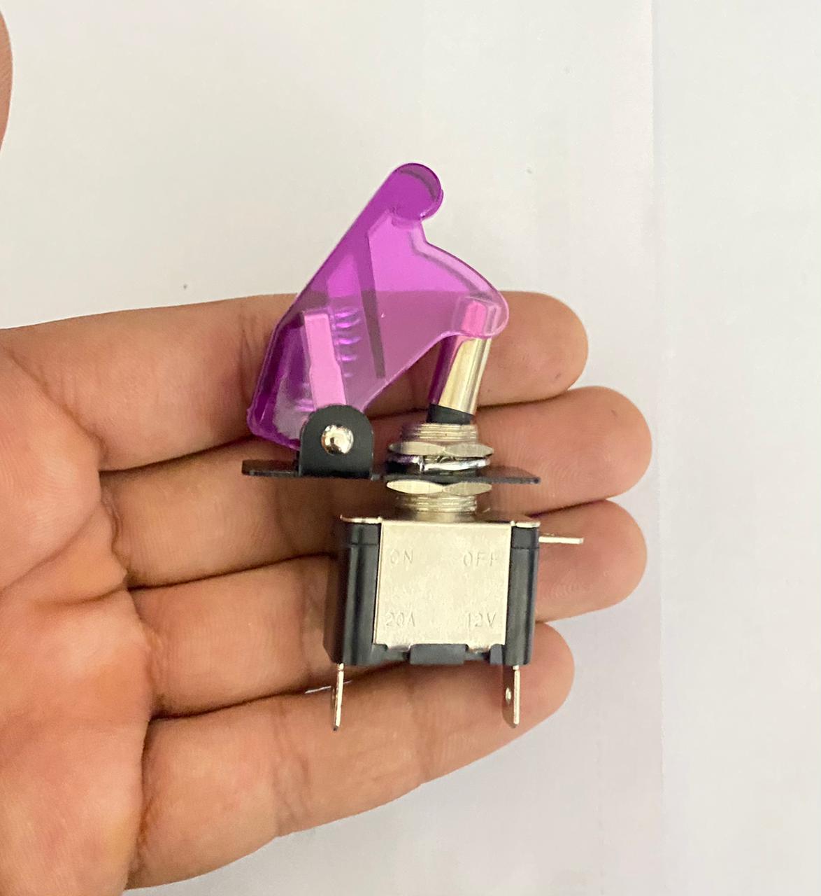 Toggle Switch WiD Aircraft Safety Cover Rocker Toggle Switch 12V 20A Car Auto Racing ON/Off Switch LED Light Illuminated 3Pin for All Vehicles