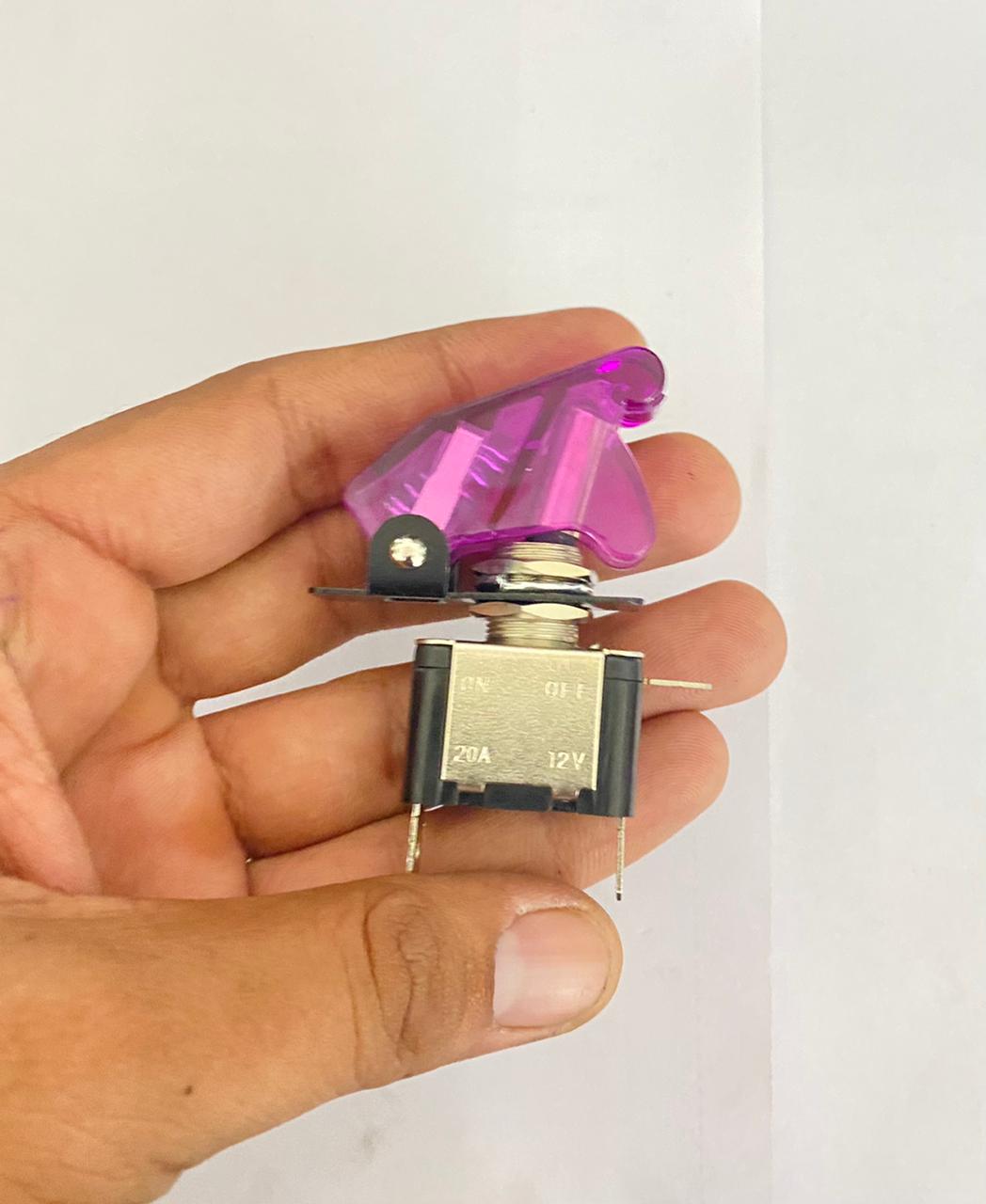 Toggle Switch WiD Aircraft Safety Cover Rocker Toggle Switch 12V 20A Car Auto Racing ON/Off Switch LED Light Illuminated 3Pin for All Vehicles