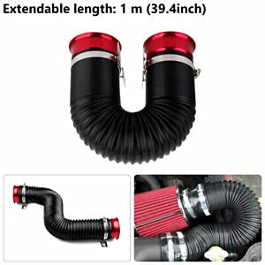 RED Turbine Intake Guide Pipe Air Intake Pipe 76MM 3inch Adjustable flexible hose Car Cold Air Turbo Intake Inlet Pipe Universal Pipe Air Intake Flexiblke Pipe-1 Piece