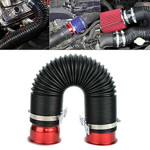RED Turbine Intake Guide Pipe Air Intake Pipe 76MM 3inch Adjustable flexible hose Car Cold Air Turbo Intake Inlet Pipe Universal Pipe Air Intake Flexiblke Pipe-1 Piece