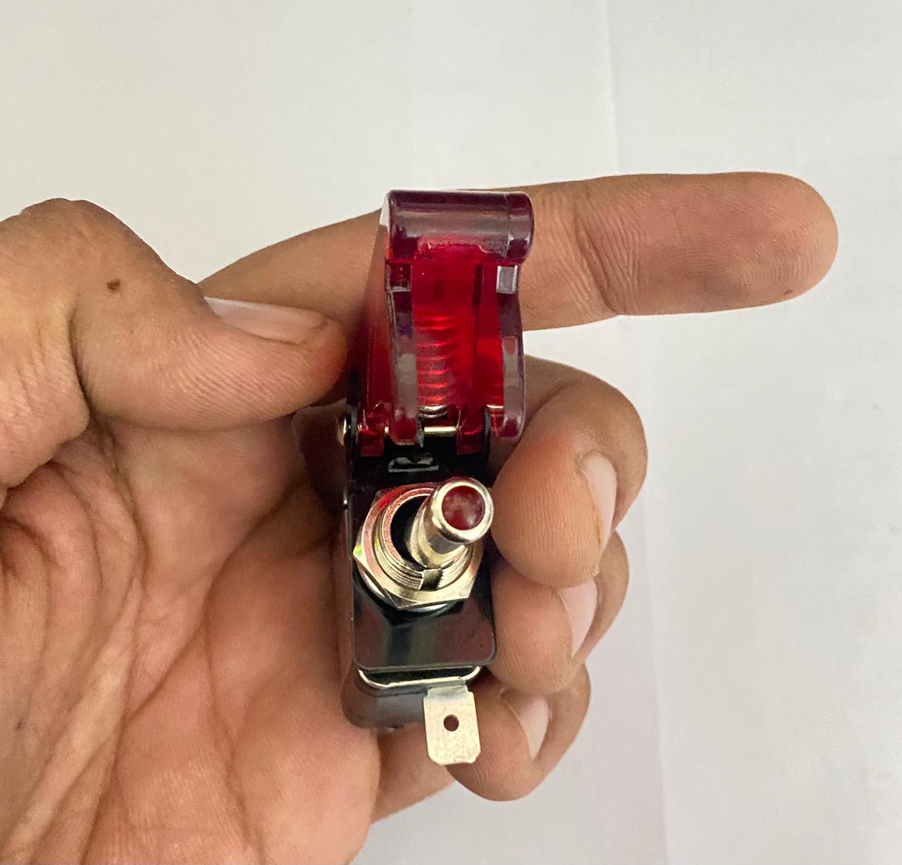 ToggleSwitch WiD Aircraft Safety Cover Rocker Toggle Switch 12V 20A Car Auto Racing ON/Off ToggleSwitch LED Light Illuminated 3Pin for All Vehicles (RED Pilot TOGGLE Switch 1PC)