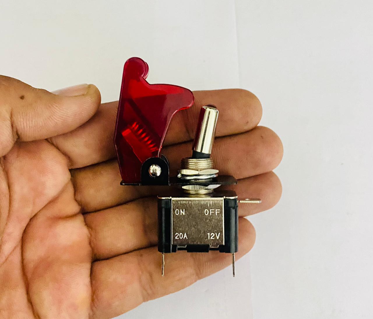 Toggle Switch WiD Aircraft Safety Cover Rocker Toggle Switch 12V 20A Car Auto Racing ON/Off Switch LED Light Illuminated 3Pin for All Vehicles