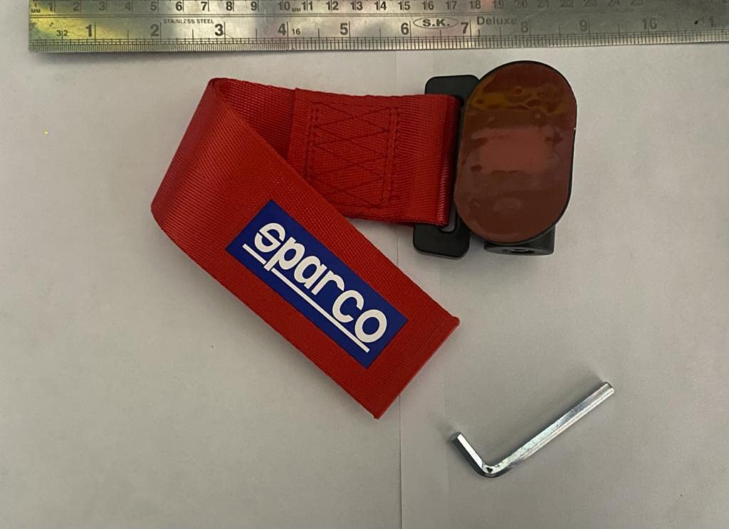 Sparco Car Tow Hook Racing Style Trailer Hook Sticker Rear Tow Strap Tow Hook Towing Belt Car Bumper for Decoration Compatible with All Vehicle Sparco Dummy Hook.