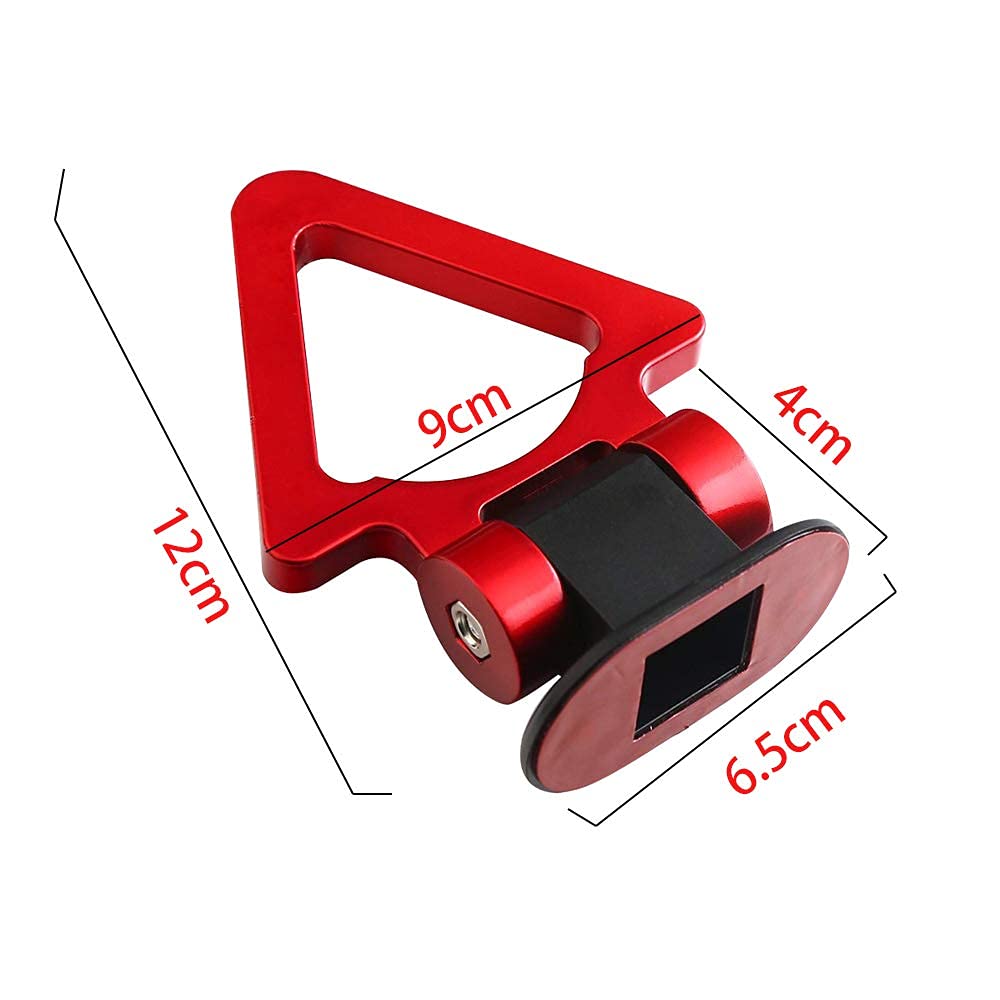 RED Triangle Dummy Hook Car Bumper PVC Tow Hook Universal Decorative Racing Style Trailer Hook Sticker Rear Tow Strap Tow Hook-1 Piece Attractive Hook