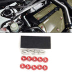 10pc/Set Red Fender Washer Engine Dress Up Kit CNC Bumper Fender Washer Bolt for Modified Car Fender Fasteners.