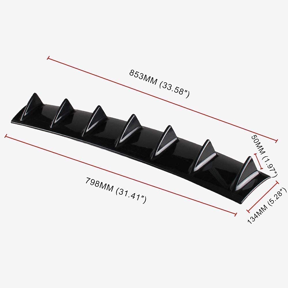7Wing Shark Diffuser Universal Rear Bumper Lip Diffuser Car Rear Bumper Spoiler Shark Fin 7-Wing