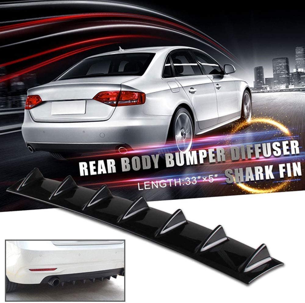 7Wing Shark Diffuser Universal Rear Bumper Lip Diffuser Car Rear Bumper Spoiler Shark Fin 7-Wing