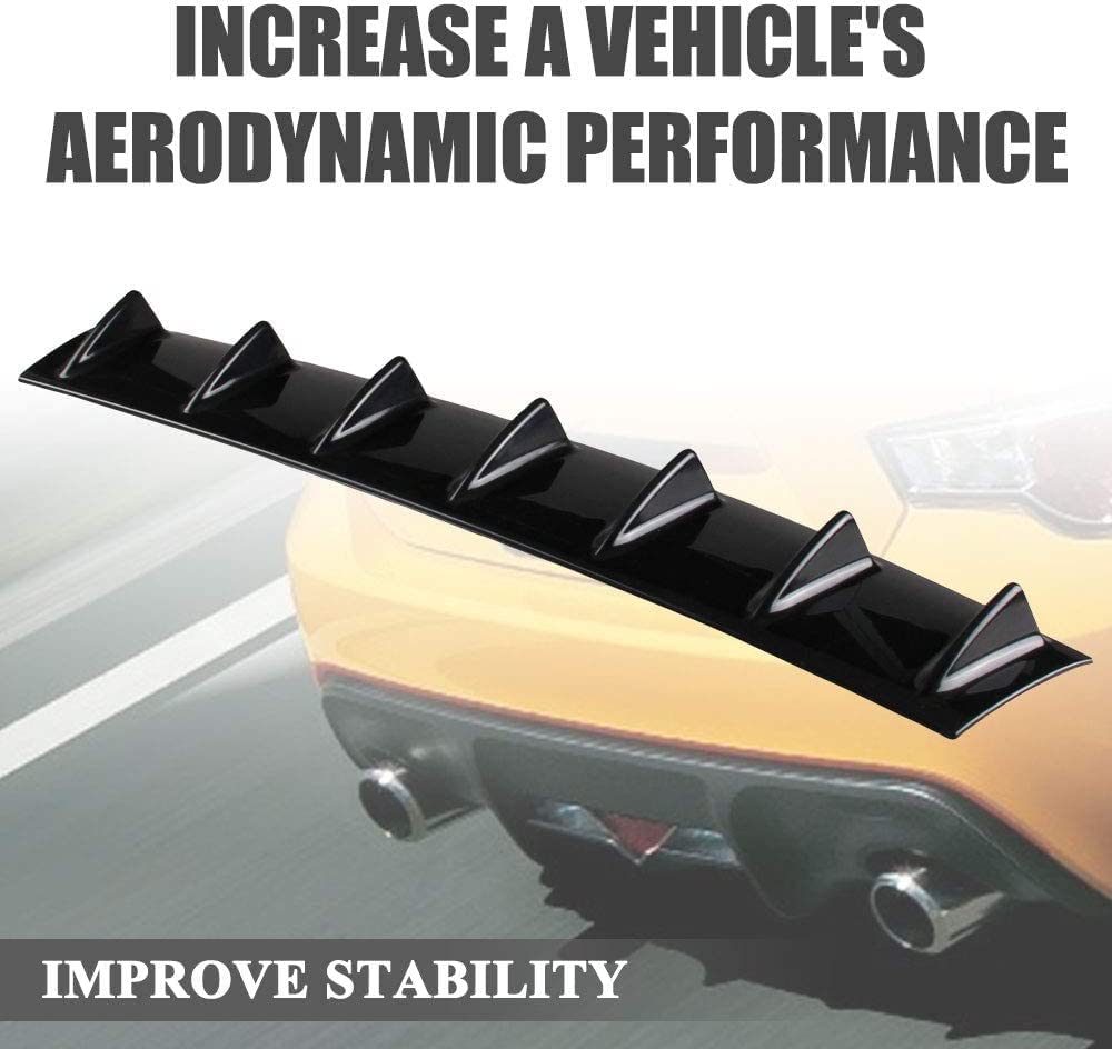 7Wing Shark Diffuser Universal Rear Bumper Lip Diffuser Car Rear Bumper Spoiler Shark Fin 7-Wing