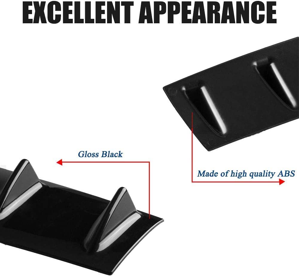 7Wing Shark Diffuser Universal Rear Bumper Lip Diffuser Car Rear Bumper Spoiler Shark Fin 7-Wing