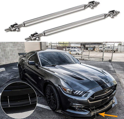 2pc Big Front Splitter Support Rods Adjustable Strut Rods for Cars Vehicles, 8''-11'' Automotive Replacement Bumper Lip Splitter Bars Universal Fit Car Accessories.