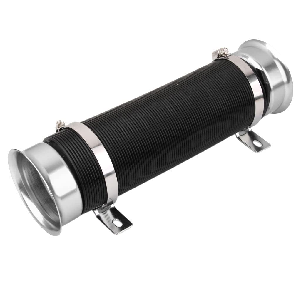 SILVER Turbine Intake Guide Pipe Air Intake Pipe 76MM 3inch Adjustable flexible hose Car Cold Air Turbo Intake Inlet Pipe Universal Pipe Air Intake Flexiblke Pipe