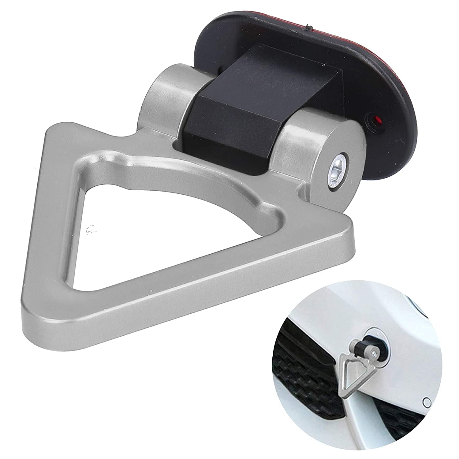 Triangle Dummy Hook Car Bumper PVC Tow Hook Universal Decorative Racing Style Trailer Hook Sticker Rear Tow Strap Tow Hook-1 Piece Attractive Hook