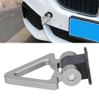 SILVER Triangle Dummy Hook Car Bumper PVC Tow Hook Universal Decorative Racing Style Trailer Hook Sticker Rear Tow Strap Tow Hook-1 Piece Attractive Hook