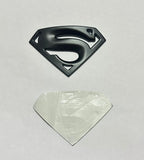BLACK Superman 3D Logo (5.5cmx8.2cm) Car Bike Laptop Attractive Superman Sticker Car Emblem 3D Badge Auto Racing Sport Logo Grand Tourer Decal.